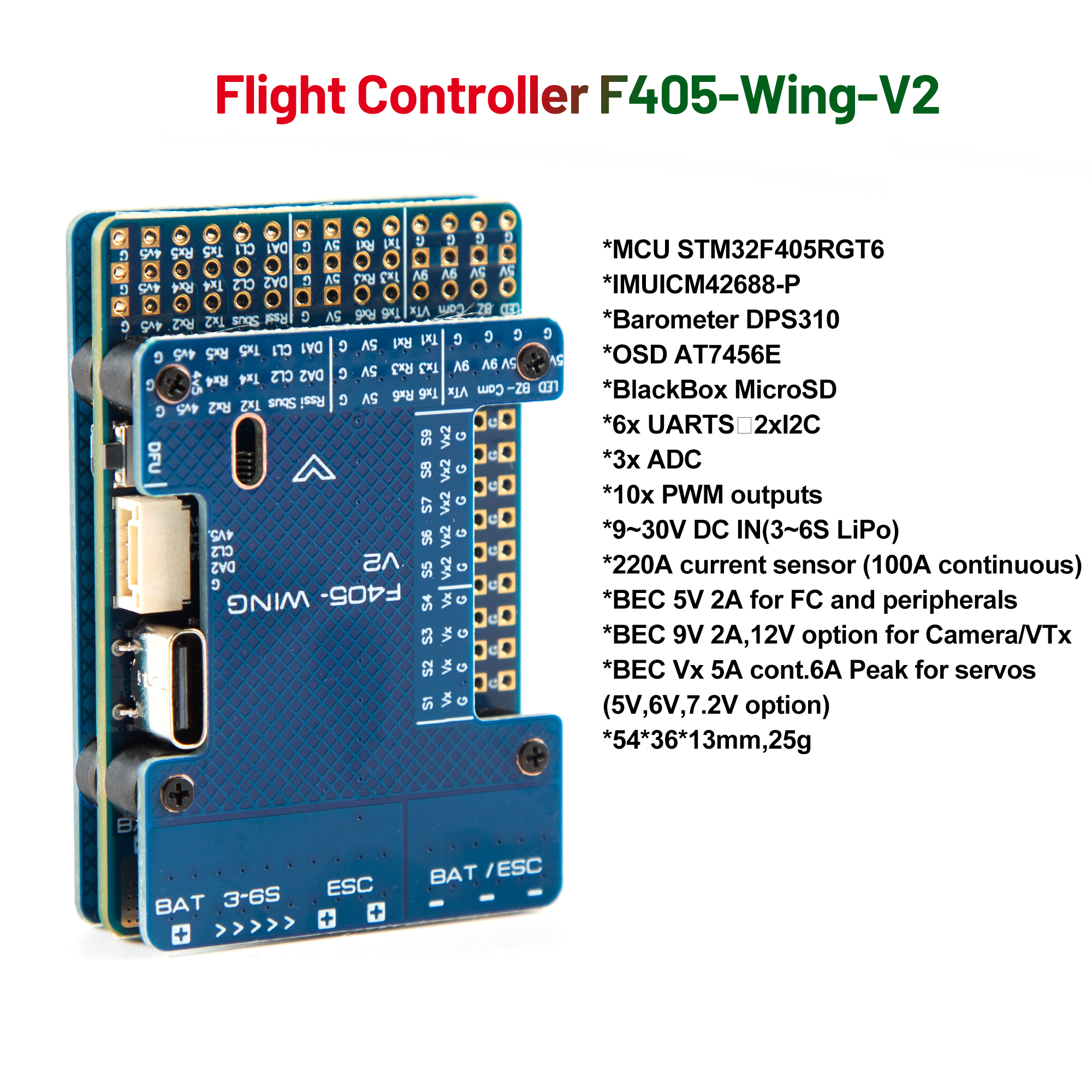 F405 WING V2 FC Flight Control - Drone Flight Controller review and price