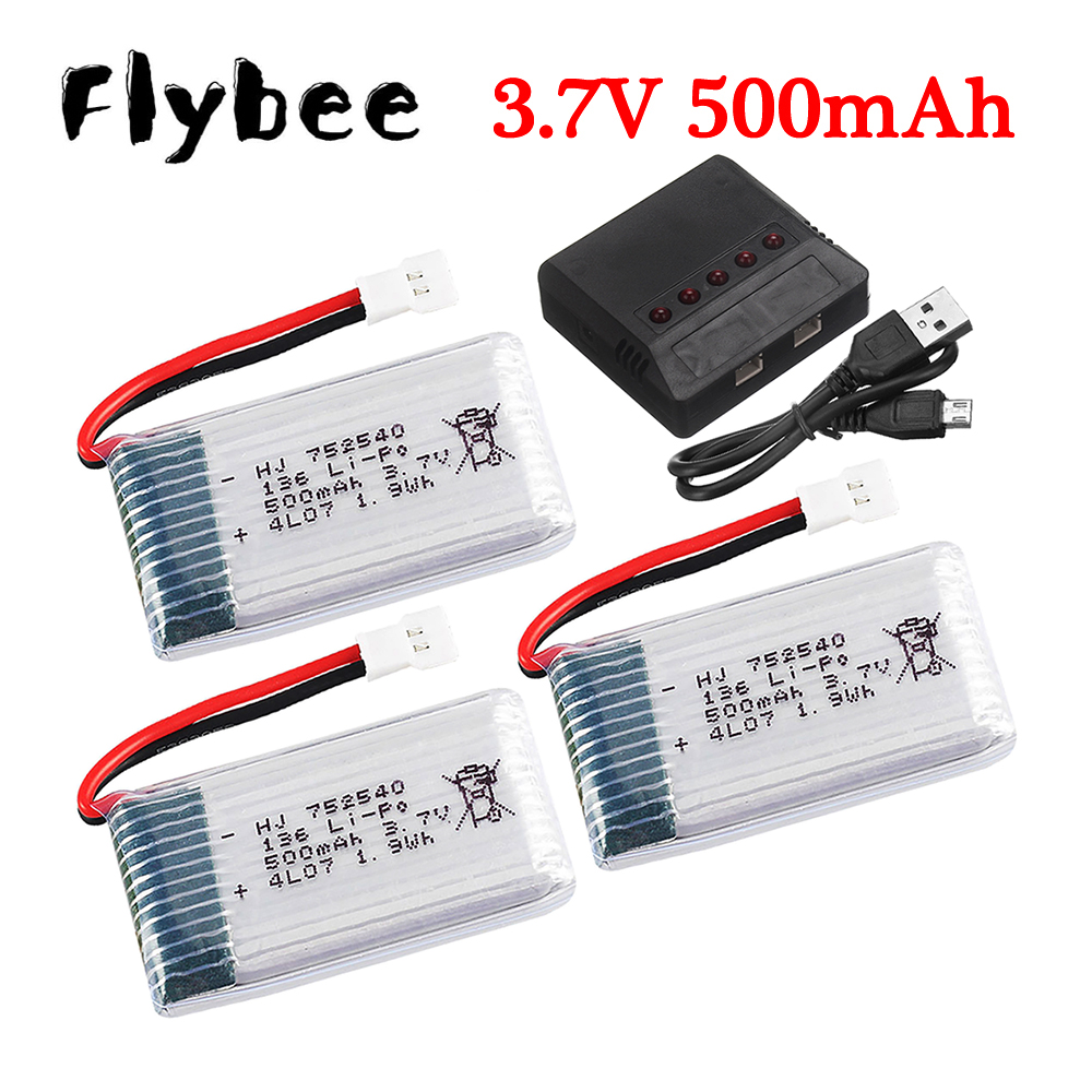 3.7V 500mAh 752540 Lipo Batter - Drone Charger review and price