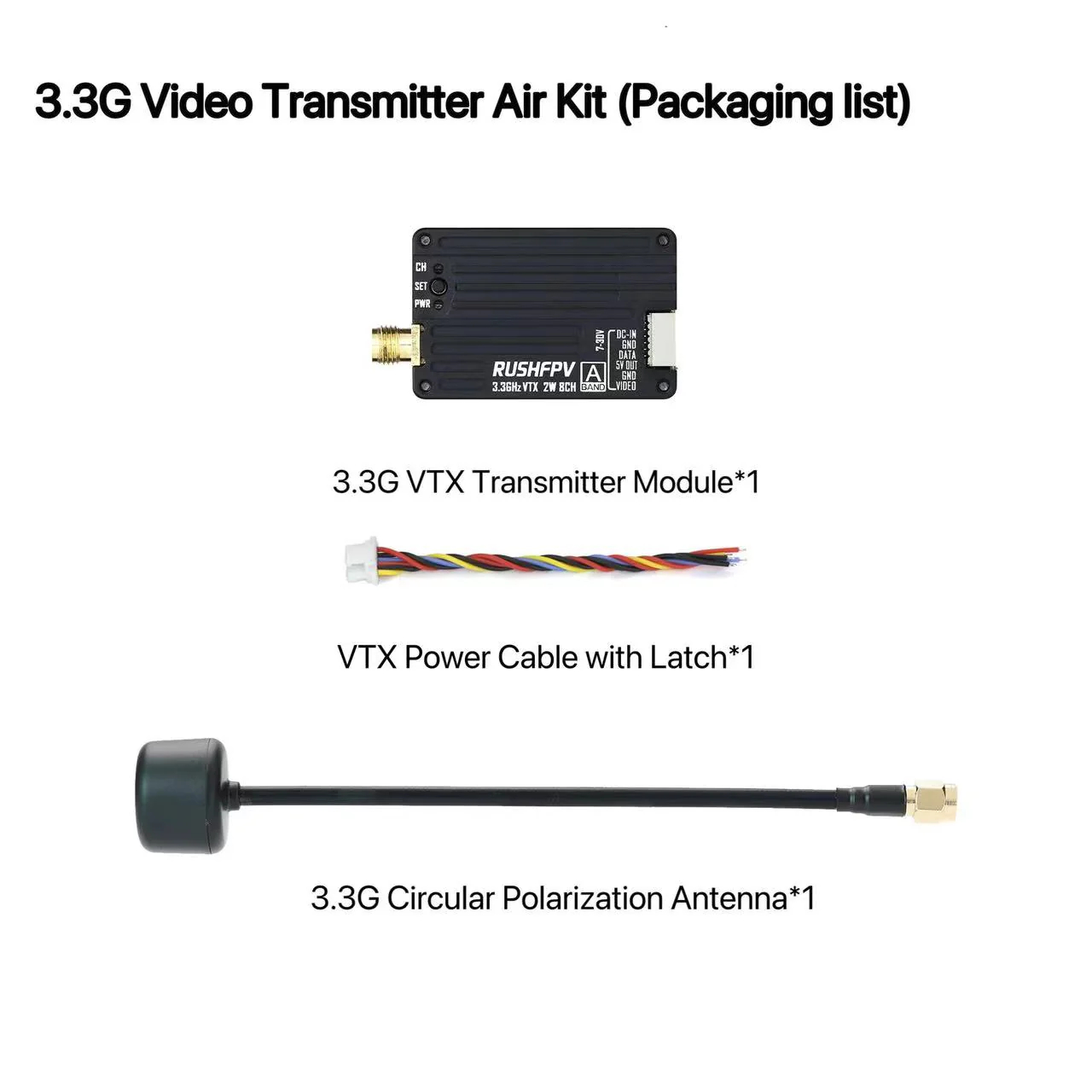 RUSHFPV 3.3G 2W VTX Transmitte - Drone Transmitter review and price