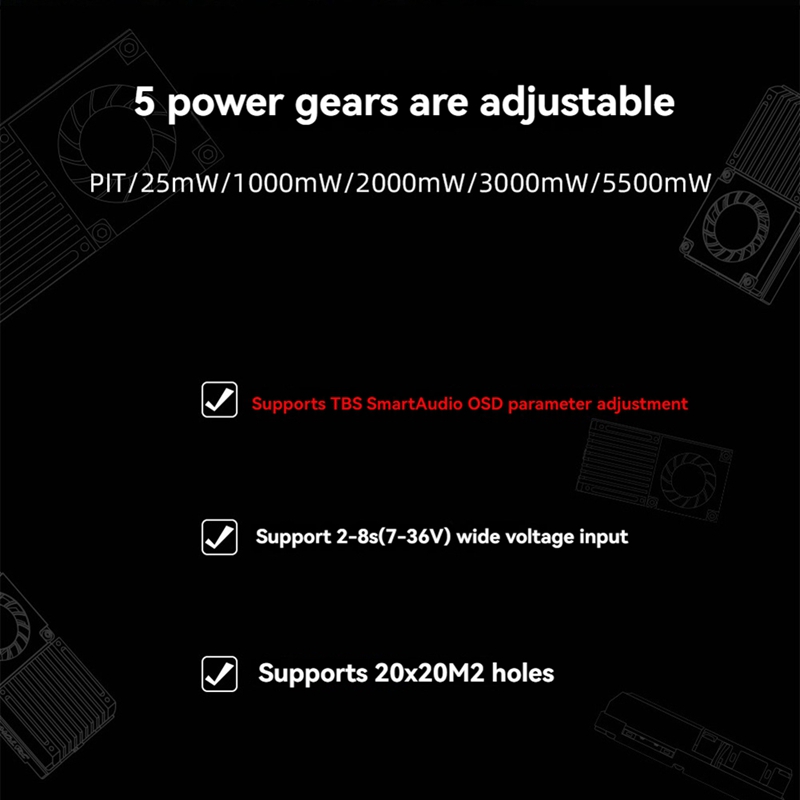 5.8G 5.5W VTX 64CH High Power  - Drone Transmitter review and price